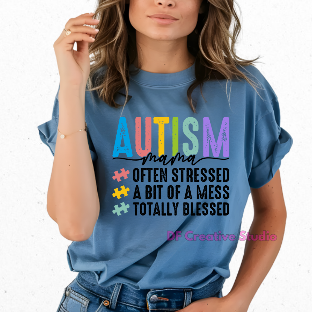 AUTISM MAMA FULL COLOUR TRANSFER