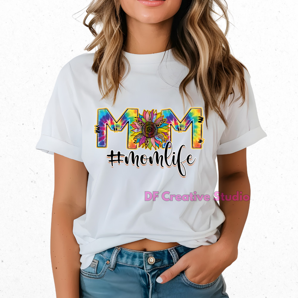 MOM LIFE SUNFLOWER FULL COLOUR TRANSFER