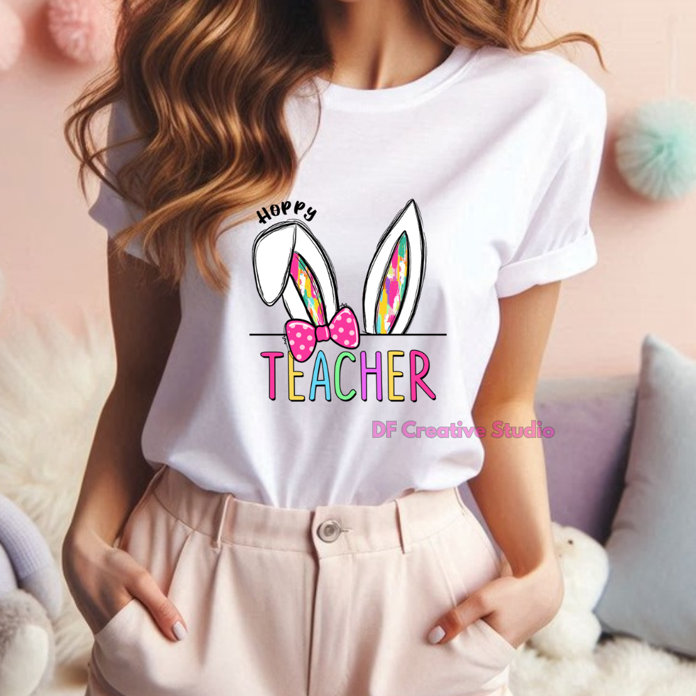 TEACHER BUNNY EARS FULL COLOUR TRANSFER