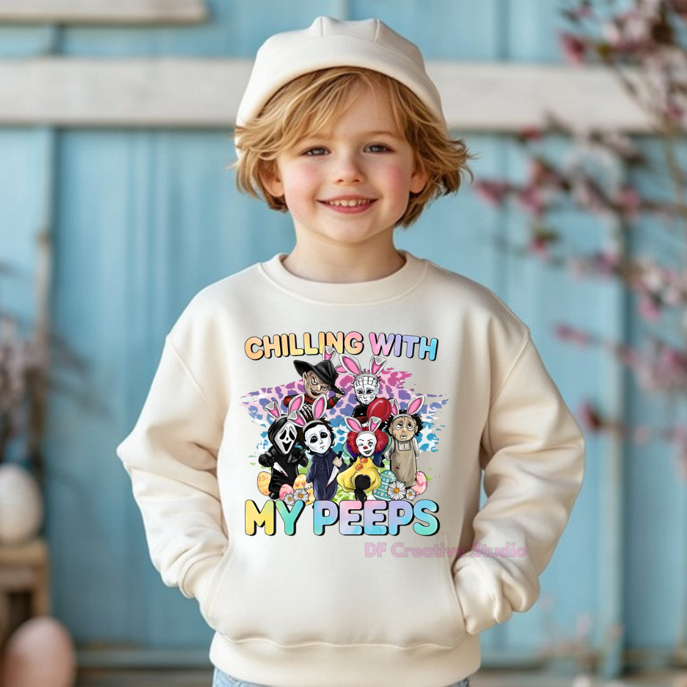 TODDLER / YOUTH CHILLING WITH MY PEEPS FULL COLOUR TRANSFER