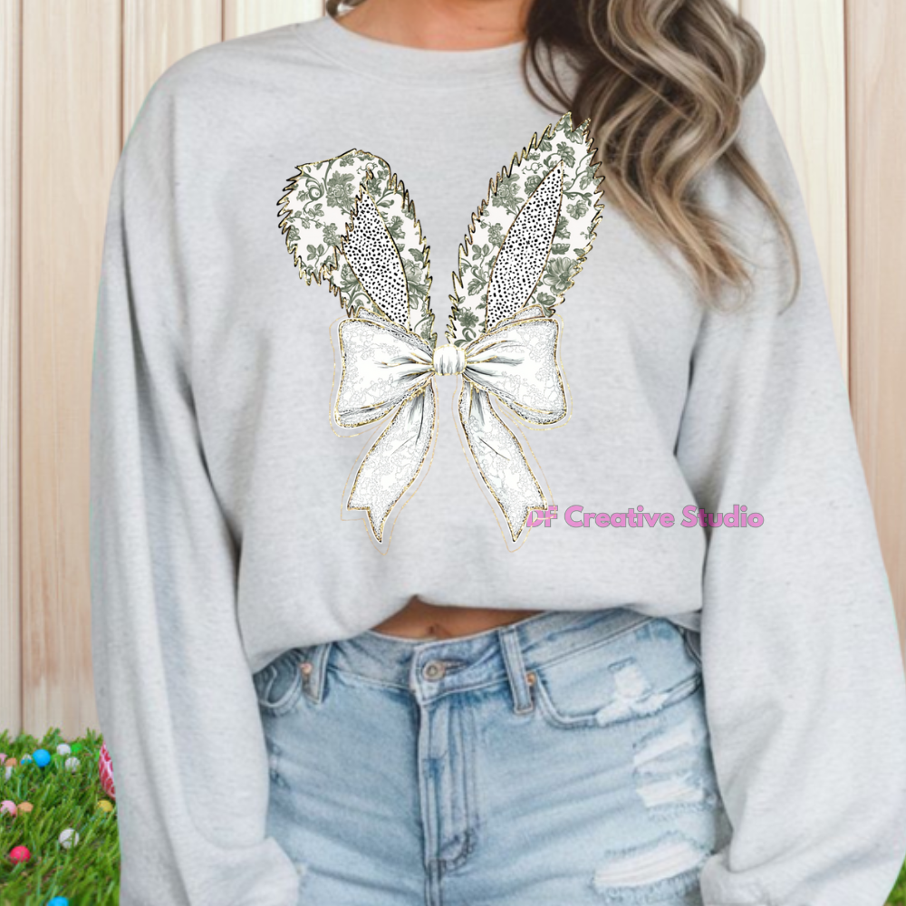 GREEN COQUETTE BUNNY EARS FULL COLOUR TRANSFER