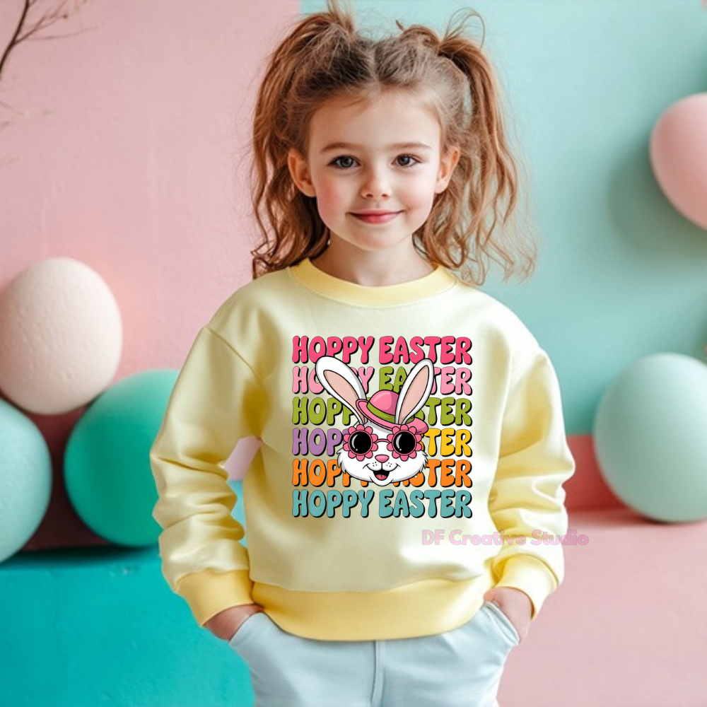 TODDLER / YOUTH HOPPY EASTER BUNNY FULL COLOUR TRANSFER