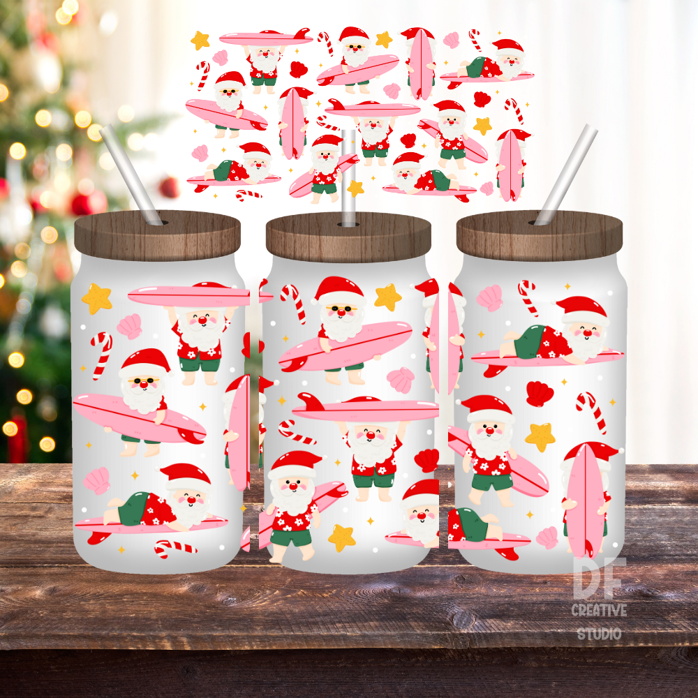 Santa Surfaces Christmas