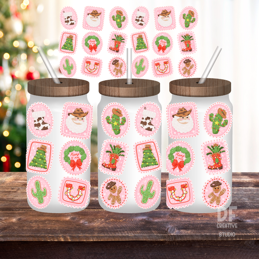 Christmas Stamp Wrap UV DTF Sticker