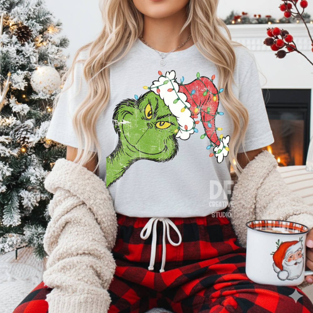 Peeking Grinch Full Color Transfer