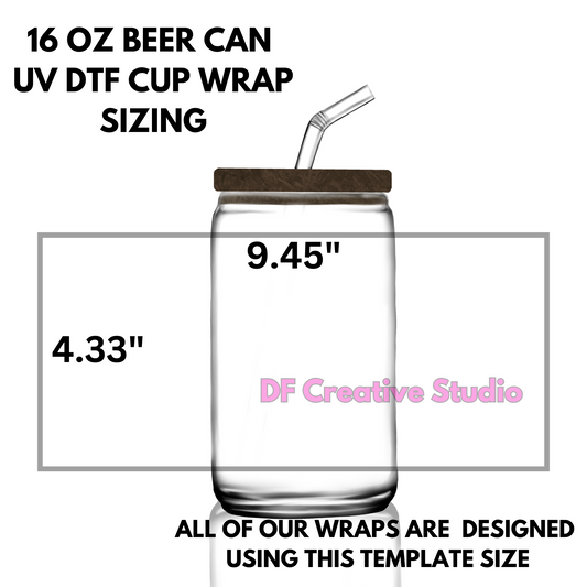 Blue Coquette Tea Time |16oz Cup UV DTF Decal
