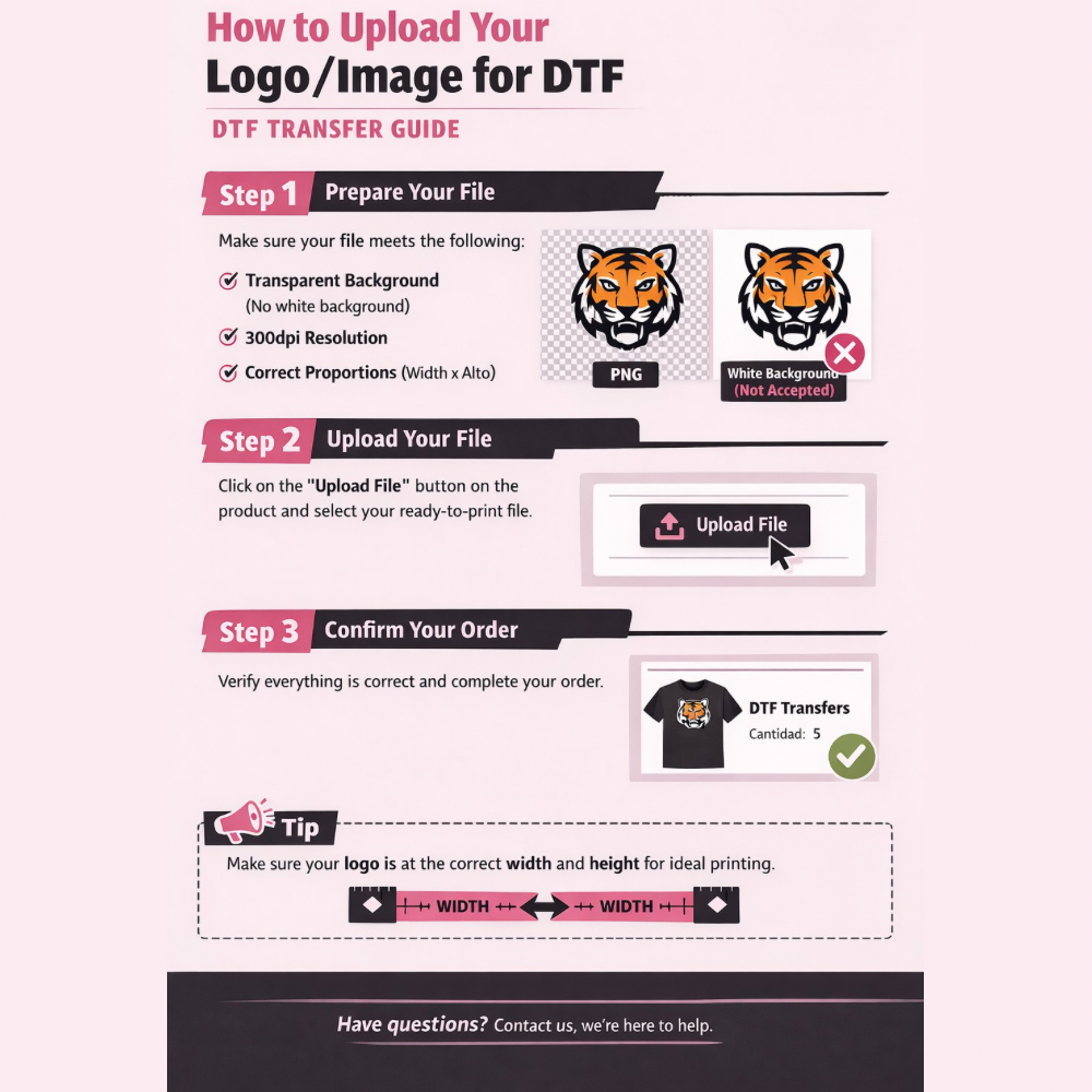 DTF TRANSFER BY SIZE