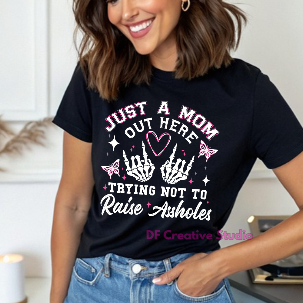 TRYING NOT TO RAISE ASSHOLES FULL COLOUR TRANSFER