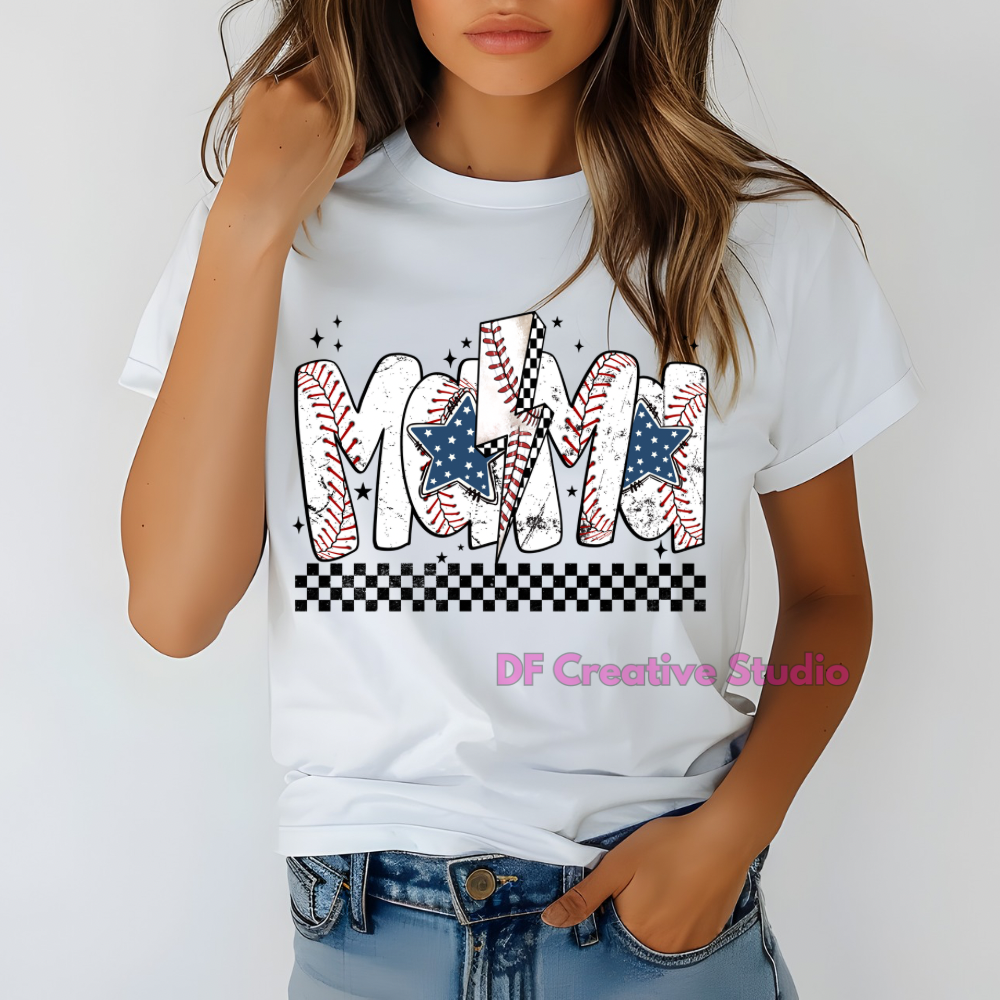 BASEBALL MAMA FULL COLOUR TRANSFER