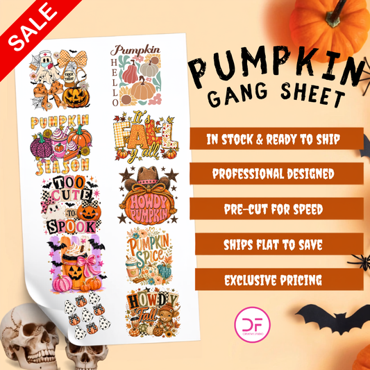 PUMPKIN PRE-DESIGNED GANG SHEET