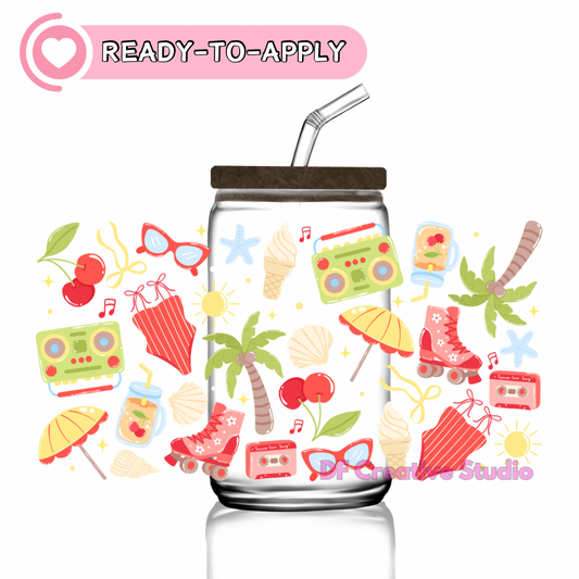 Summer Retro | 16oz. Cup UV DTF Decal