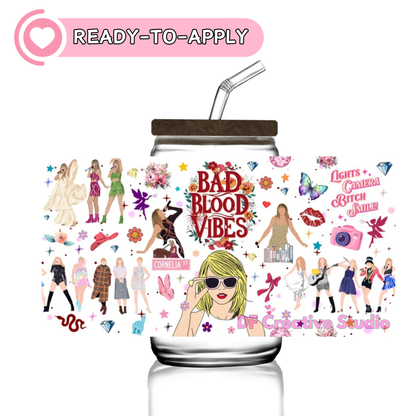 Bad Blood Vibes Swifty | 16oz Cup UV DTF Decal