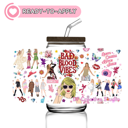 Bad Blood Vibes Swifty | 16oz Cup UV DTF Decal