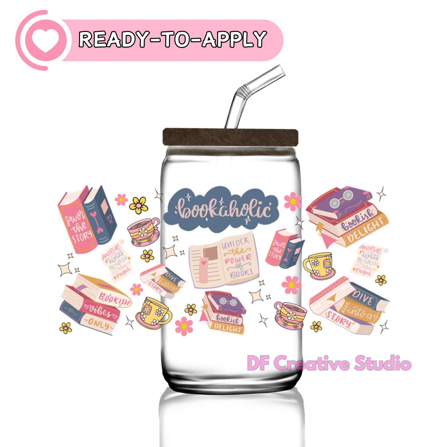 Bookaholic | 16oz Cup UV DTF Decal