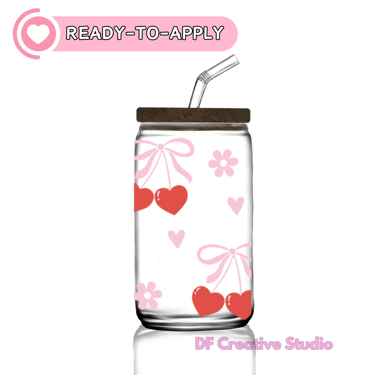 Coquete Cherry Bow | 16oz Cup UV DTF Decal
