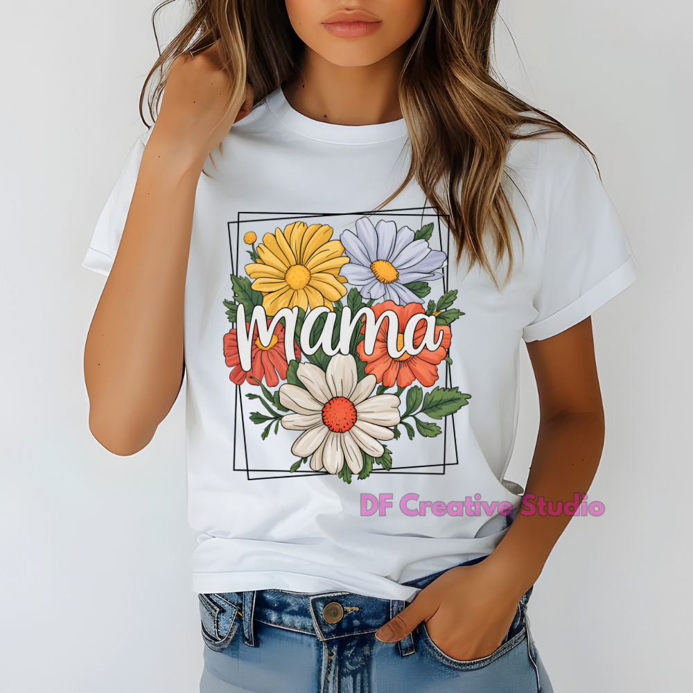 MAMA FLOWERS FULL COLOUR TRANSFER