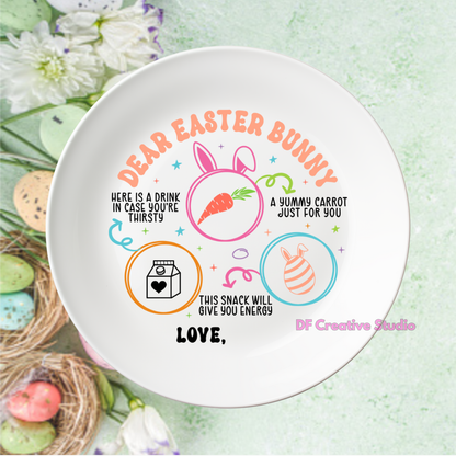 DEAR EASTER BUNNY PLATE DECAL STICKER