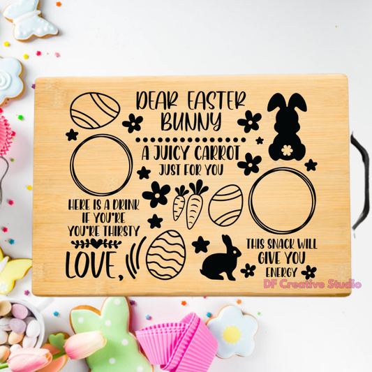 DEAR EASTER BUNNY BOARD UV DTF Sticker - Perfect for Easter Crafts