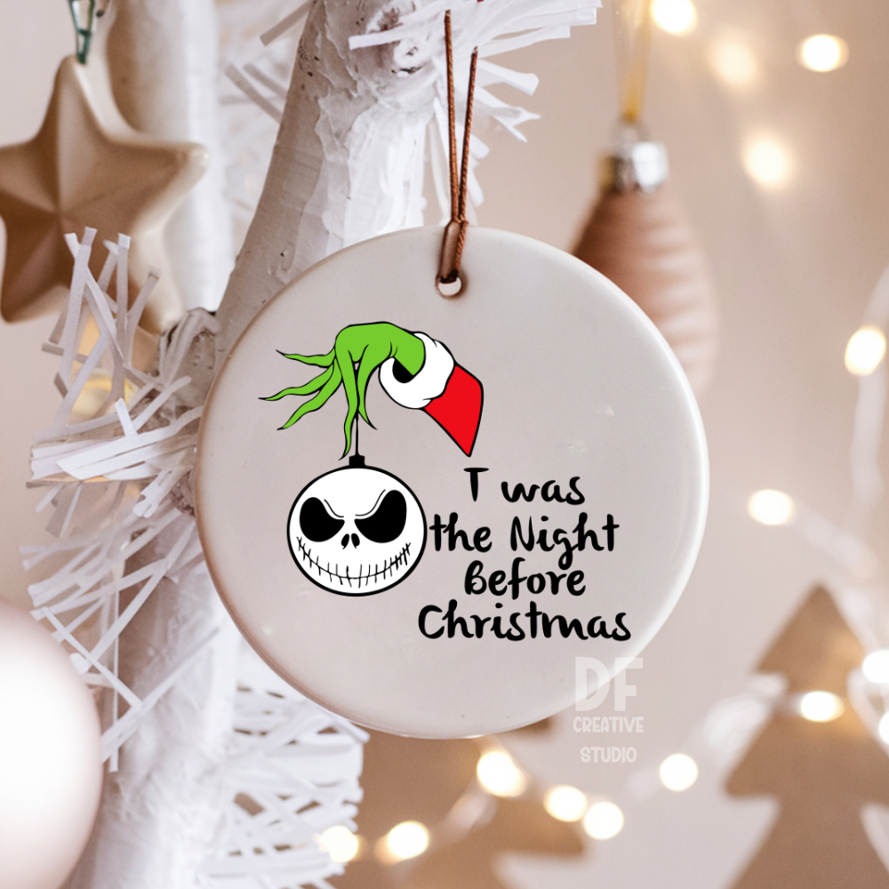 It was the night before Christmas 3” Acrylic Ornament UV DTF Sticker