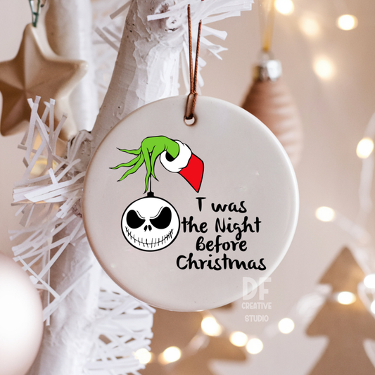 It was the night before Christmas 3” Acrylic Ornament UV DTF Sticker