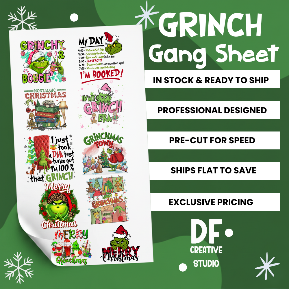 Grinch Pre-Designed Gang Sheet