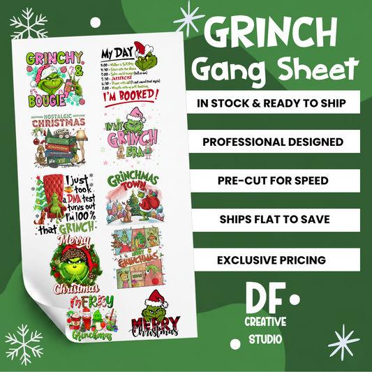 Grinch Pre-Designed Gang Sheet