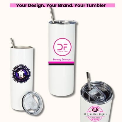 Custom Tumbler – Personalized Skinny Stainless Steel Tumbler with Your Own Design