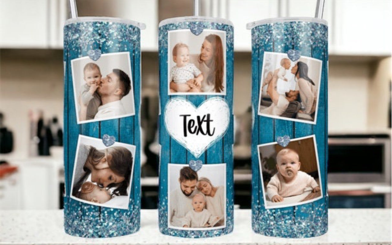 CUSTOM TUMBLER, 20oz SKINNY WITH LID, SUBLIMATED, ANY DESIGN