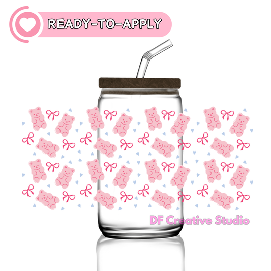Pink Gummy Bear | 16oz Cup UV DTF Decal