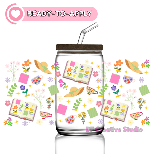 Tea time Cottage Life | 16oz Cup UV DTF Decal