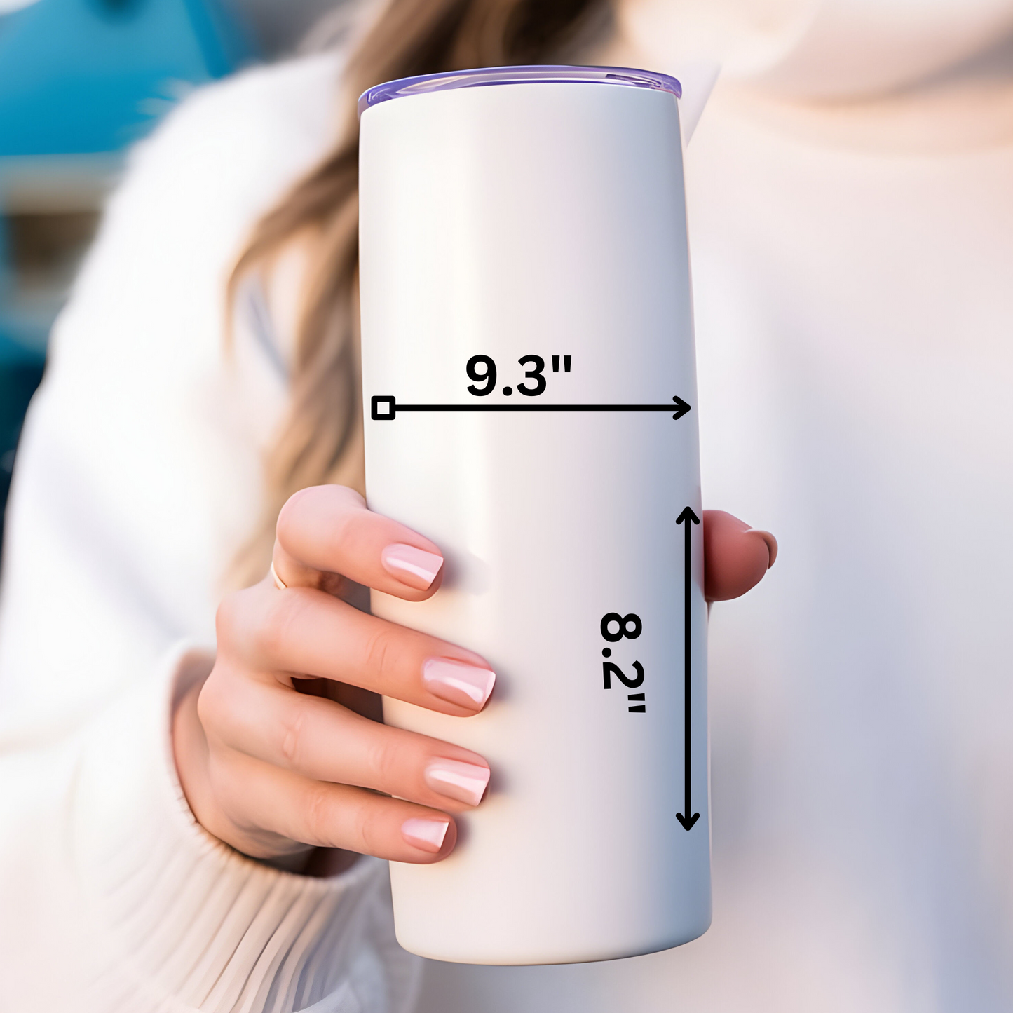 CUSTOM TUMBLER, 20oz SKINNY WITH LID, SUBLIMATED, ANY DESIGN