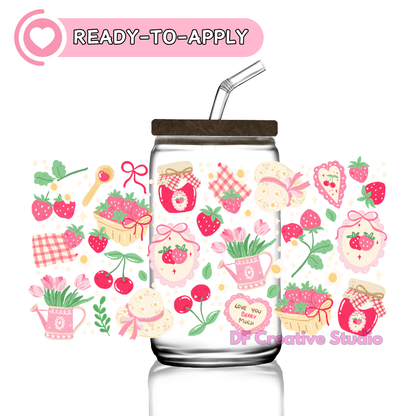STRAWBERRY JAM | 16oz Cup UVDTF Decal